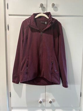 Athleta Zip-Front Hooded Jacket in Burgundy